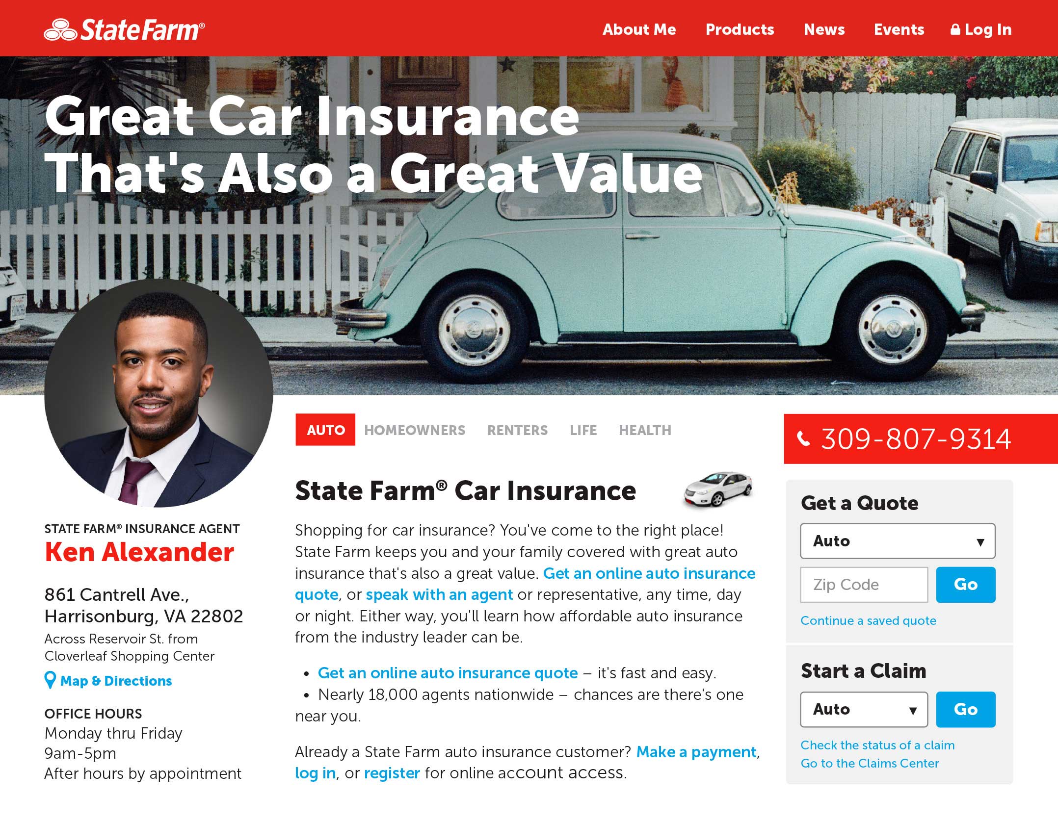 State Farm Agent Landing Page